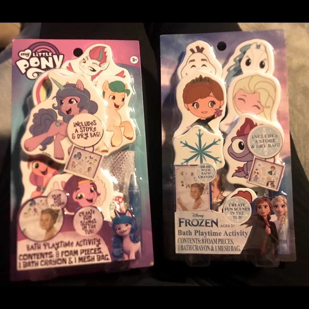 New in box 2 Tara toy bath toys- frozen and my little pony